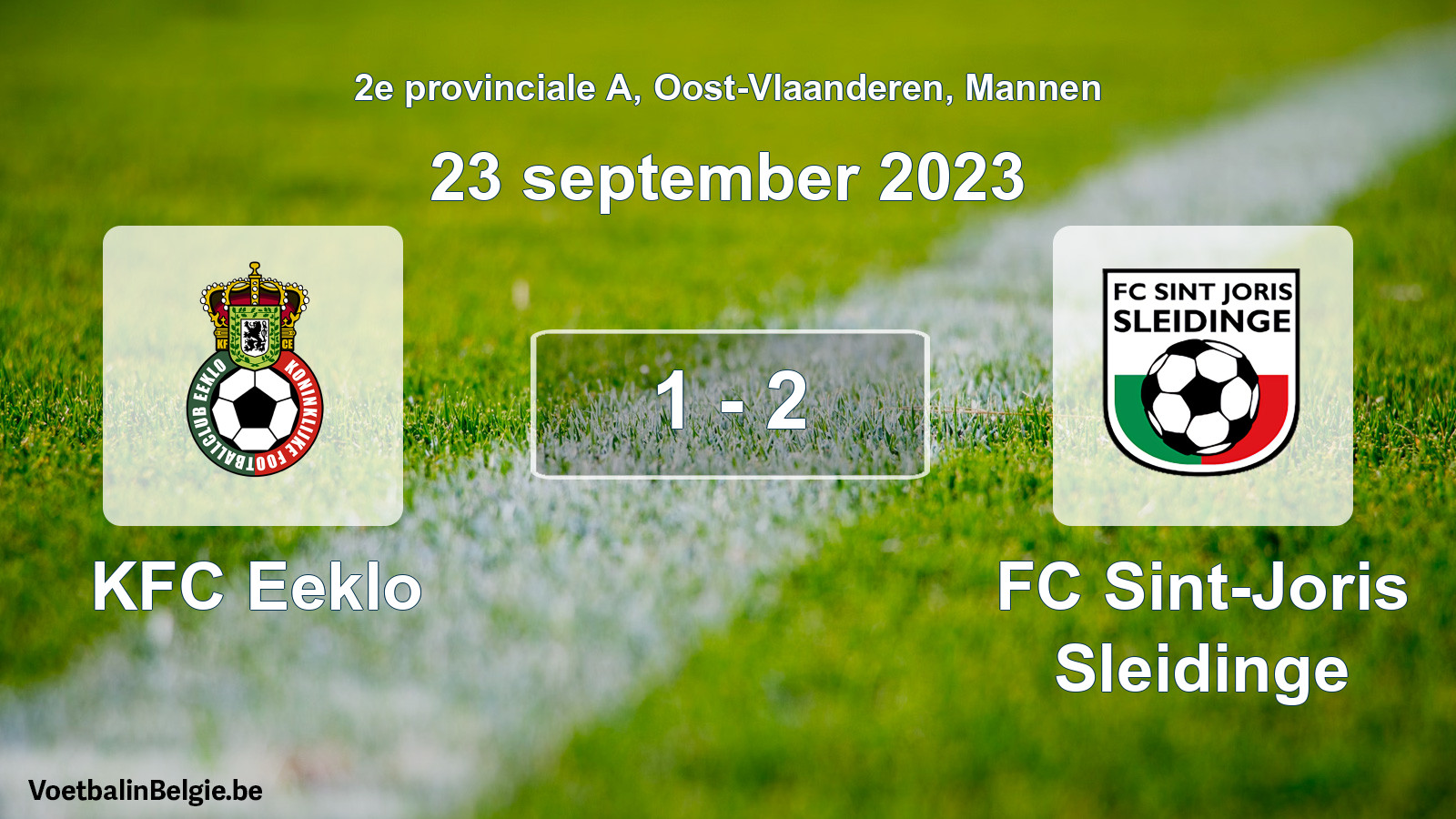 Gespeelde wedstrijd mannenvoetbal: KFC Eeklo - FC Sint-Joris Sleidinge 1 - 2 (23 september 2023)