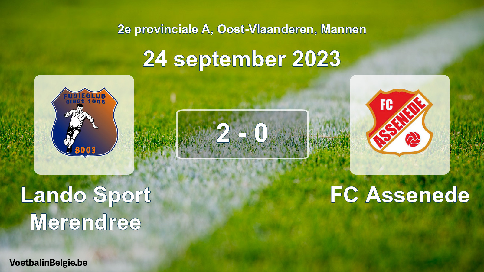 Gespeelde wedstrijd mannenvoetbal: Lando Sport Merendree - FC Assenede 2 - 0 (24 september 2023)