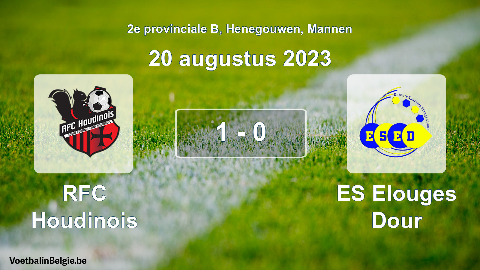 Gespeelde wedstrijd mannenvoetbal: RFC Houdinois - ES Elouges Dour 1 - 0 (20 augustus 2023)