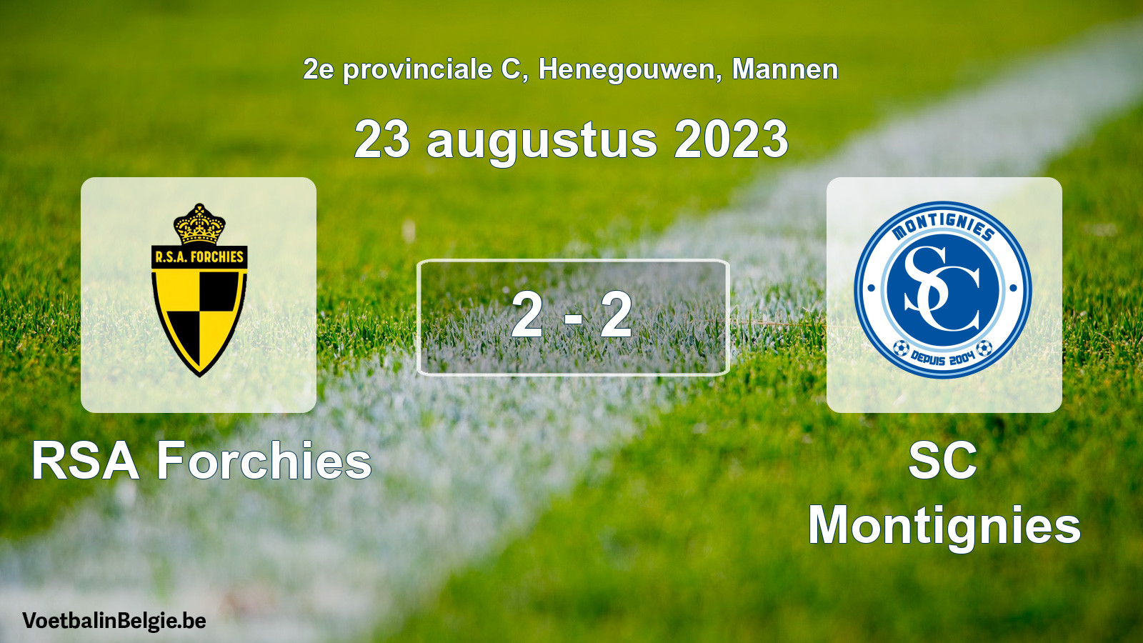 Gespeelde wedstrijd mannenvoetbal: RSA Forchies - SC Montignies 2 - 2 (23 augustus 2023)