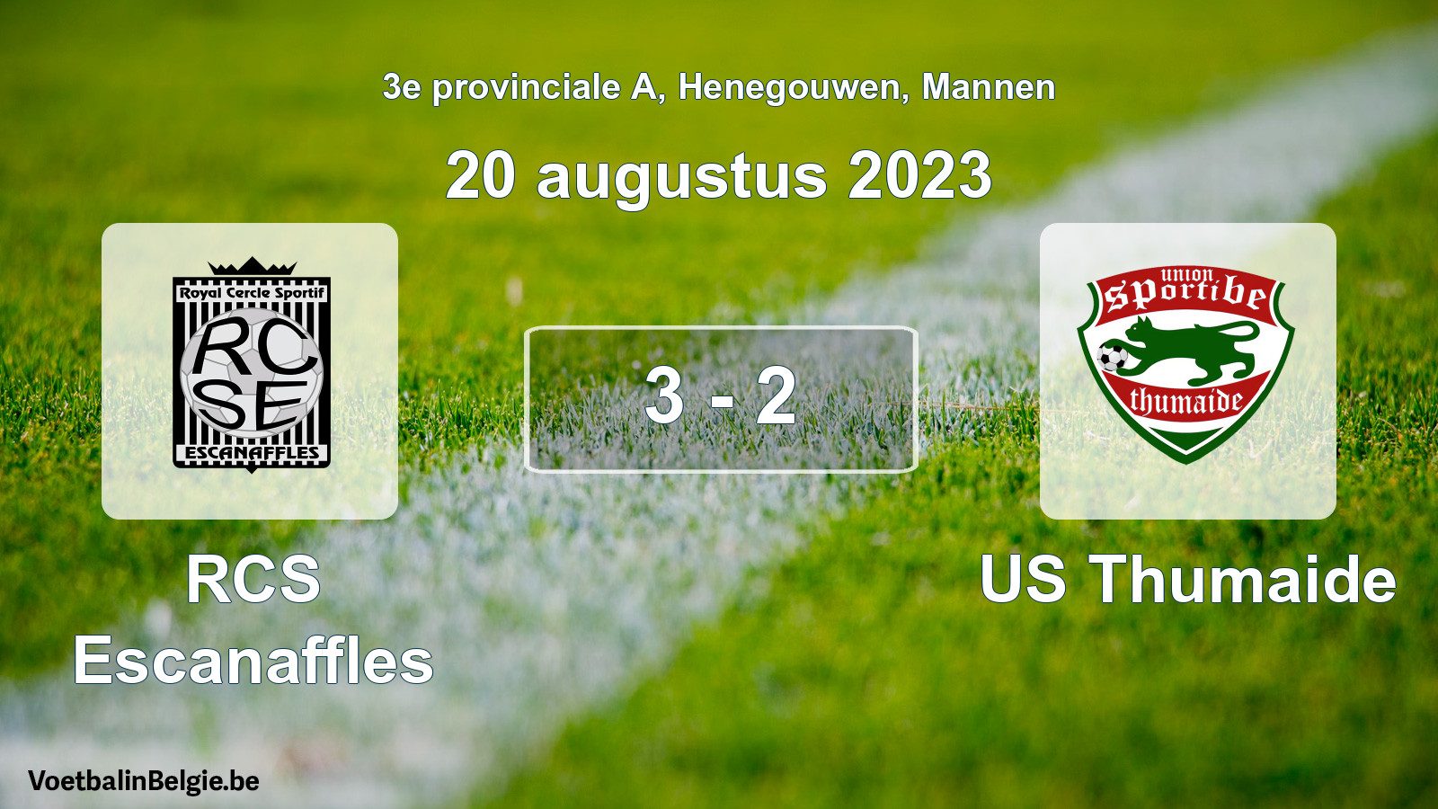 Gespeelde wedstrijd mannenvoetbal: RCS Escanaffles - US Thumaide 3 - 2 (20 augustus 2023)