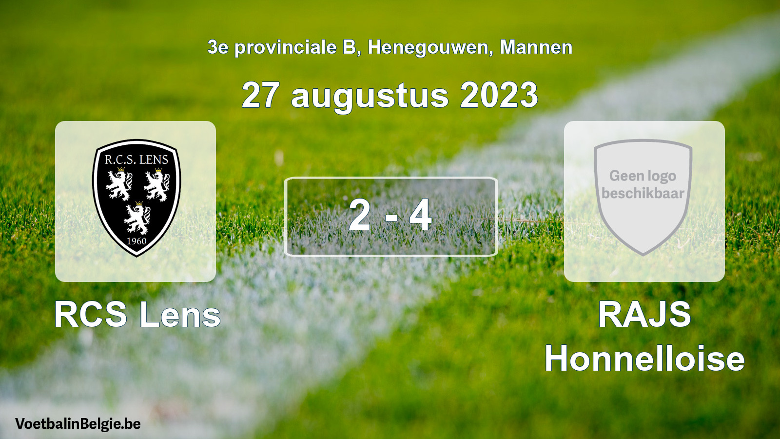 Gespeelde wedstrijd mannenvoetbal: RCS Lens - RAJS Honnelloise 2 - 4 (27 augustus 2023)