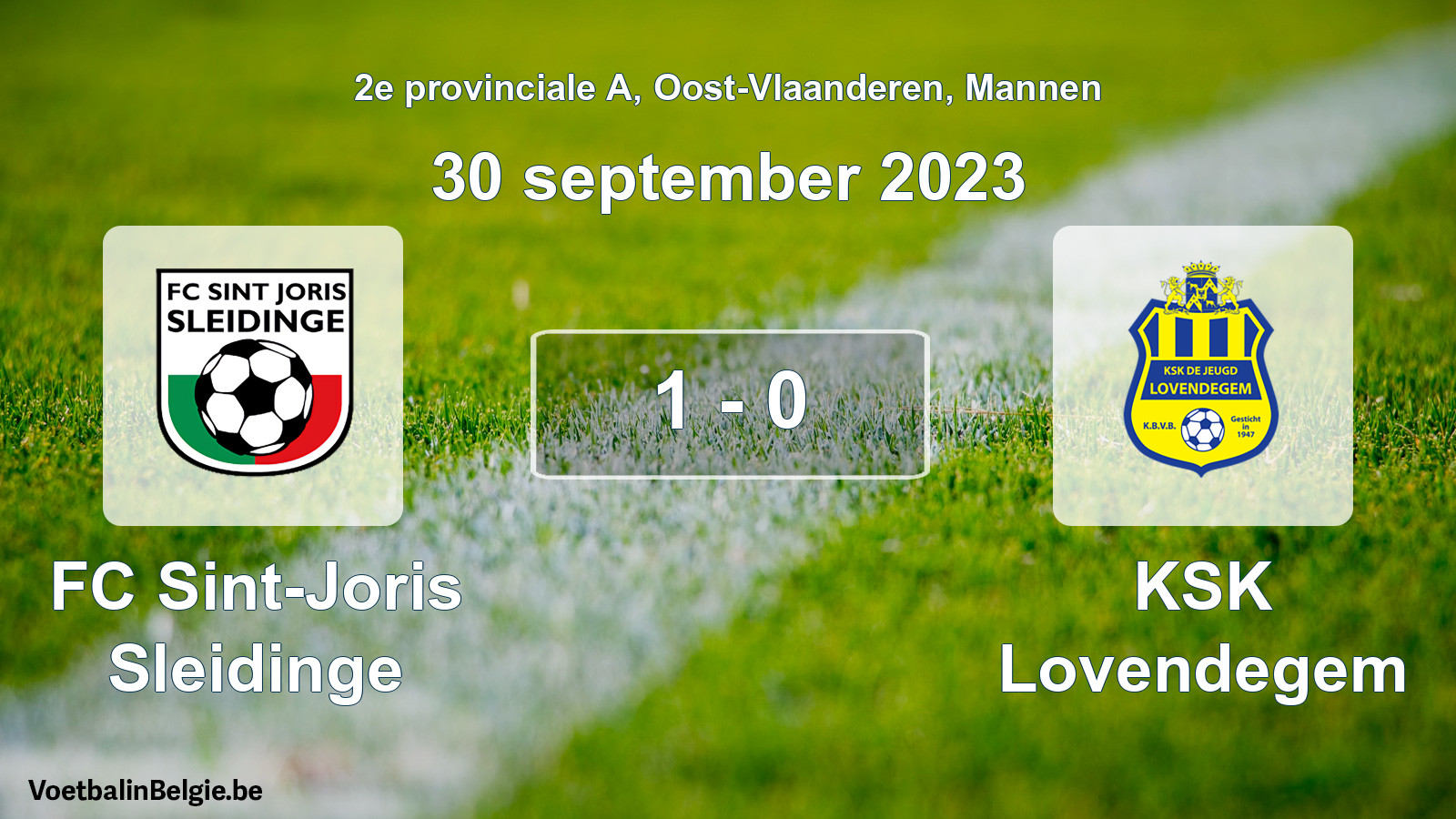 Played match men football: FC Sint-Joris Sleidinge - KSK Lovendegem 1 - 0 (30 September 2023)