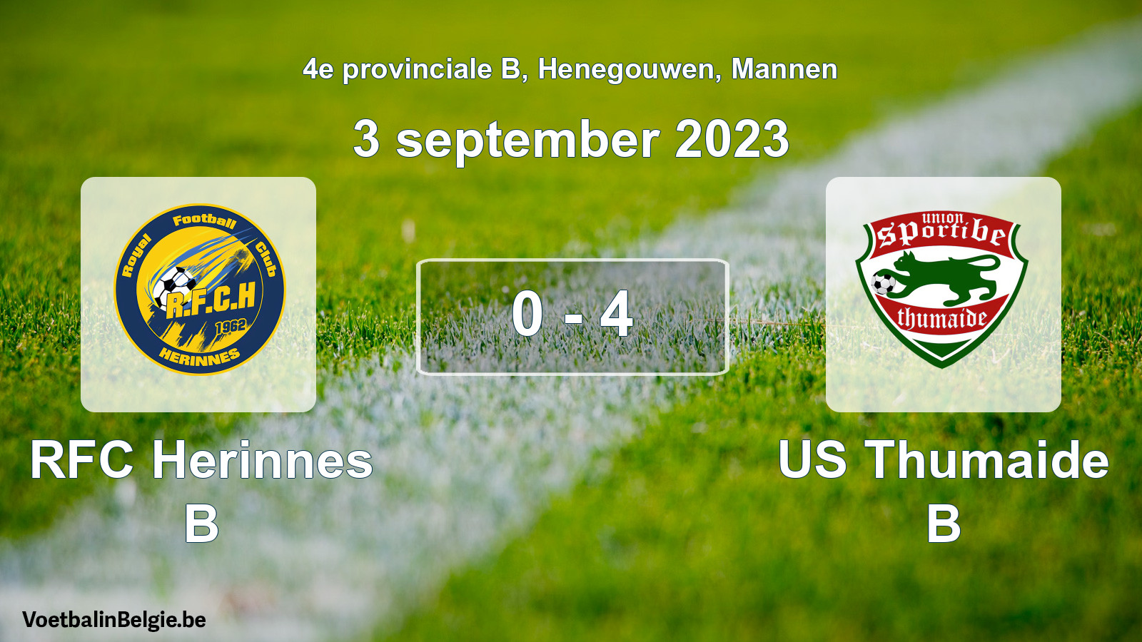 Gespeelde wedstrijd mannenvoetbal: RFC Herinnes B - US Thumaide B 0 - 4 (3 september 2023)