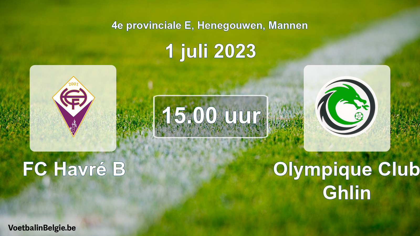 Geplande wedstrijd mannenvoetbal: FC Havré B - Olympique Club Ghlin (1 juli 2023)
