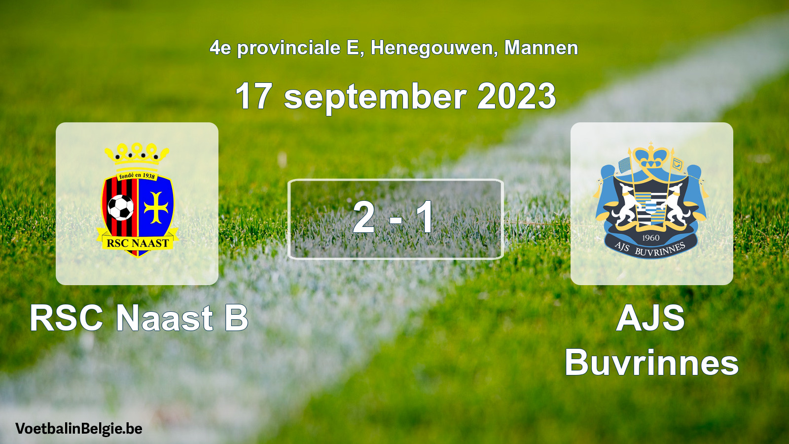 Played match men football: RSC Naast B - AJS Buvrinnes 2 - 1 (17 September 2023)