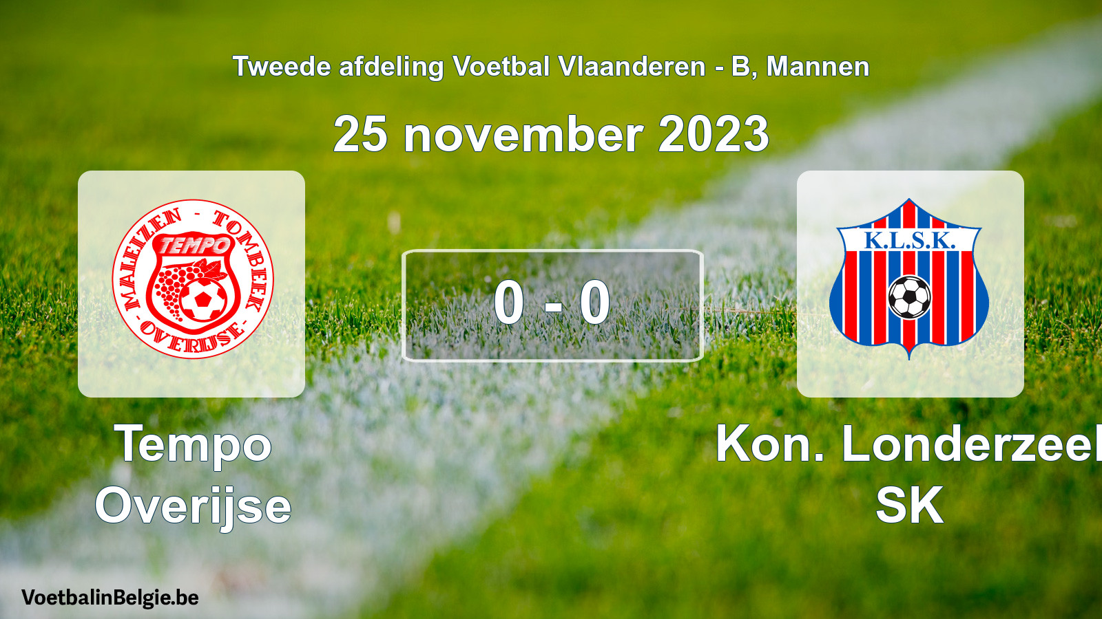 Gespeelde wedstrijd mannenvoetbal: Tempo Overijse - Kon. Londerzeel SK 0 - 0 (25 november 2023)