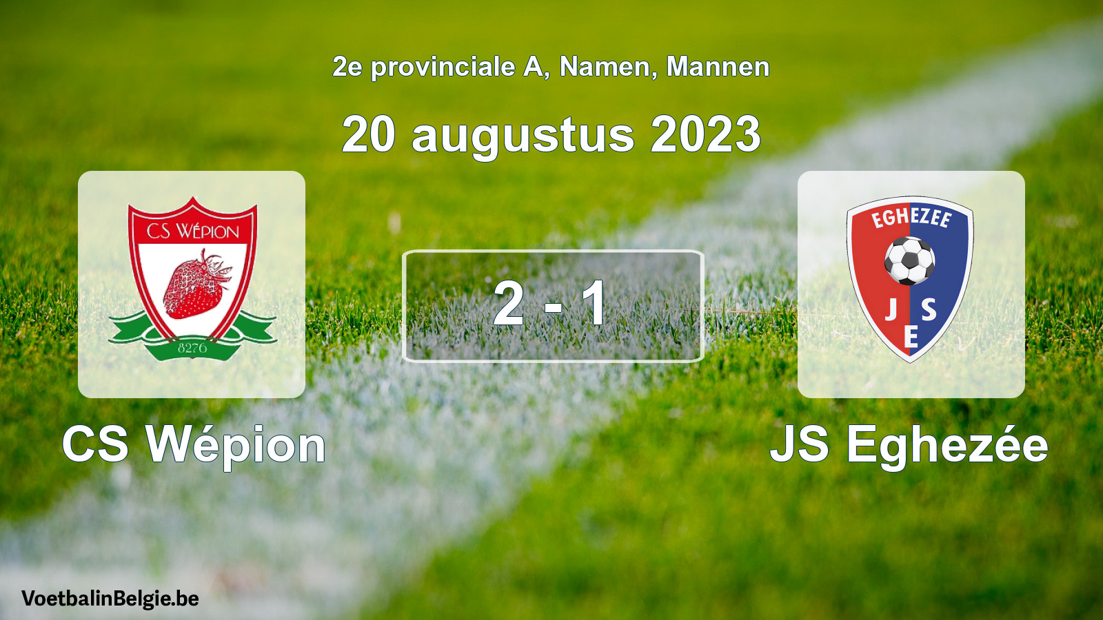 Gespeelde wedstrijd mannenvoetbal: CS Wépion - JS Eghezée 2 - 1 (20 augustus 2023)