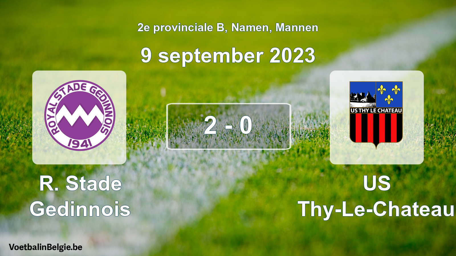 Gespeelde wedstrijd mannenvoetbal: R. Stade Gedinnois - US Thy-Le-Chateau 2 - 0 (9 september 2023)