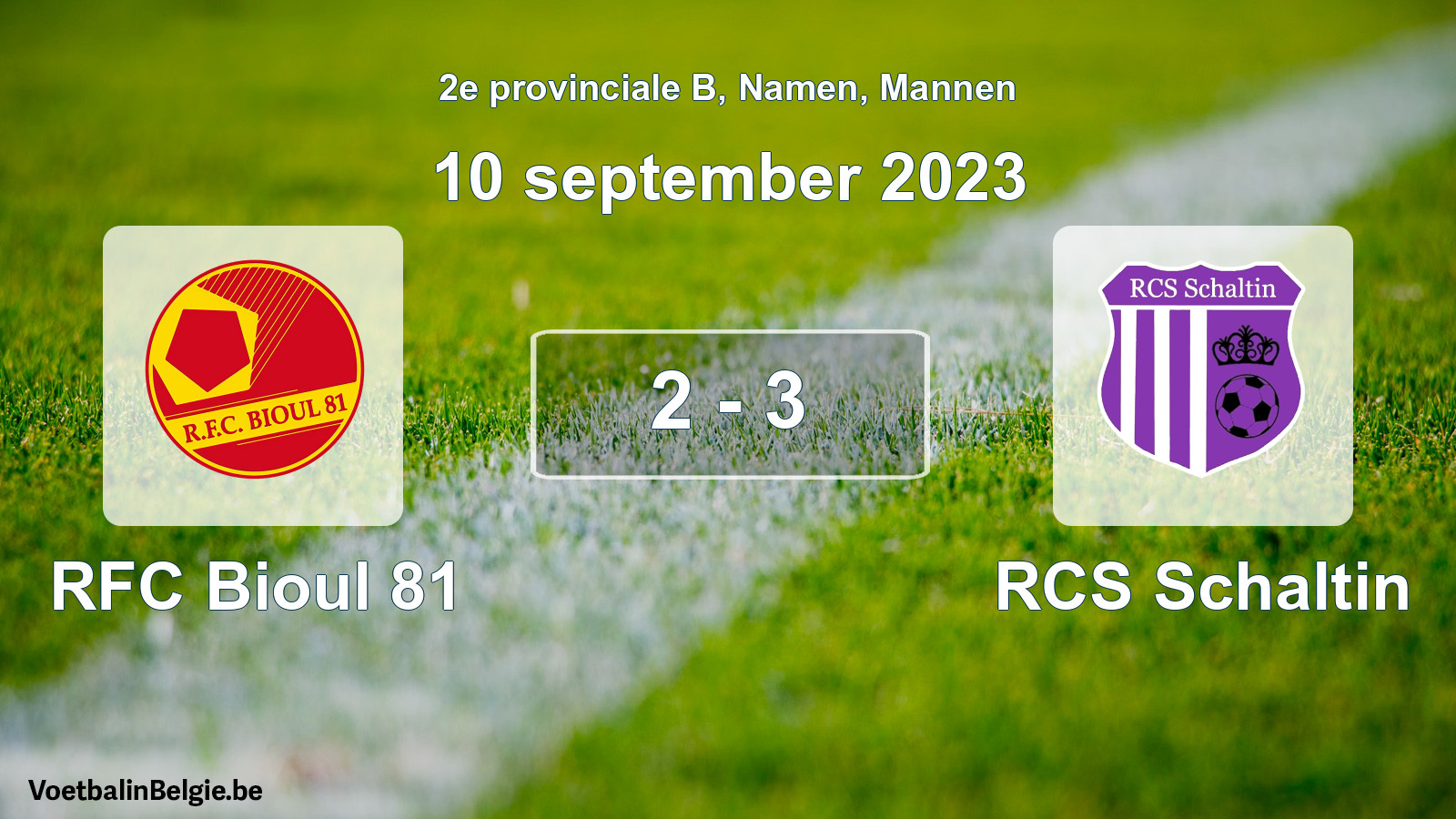 Gespeelde wedstrijd mannenvoetbal: RFC Bioul 81 - RCS Schaltin 2 - 3 (10 september 2023)