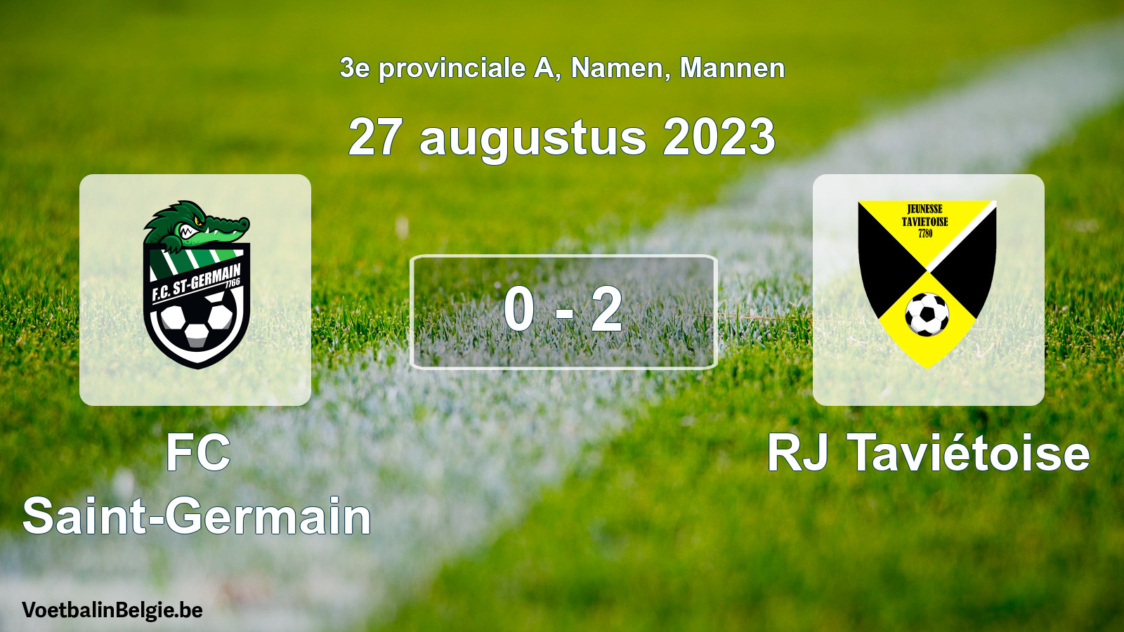 Gespeelde wedstrijd mannenvoetbal: FC Saint-Germain - RJ Taviétoise 0 - 2 (27 augustus 2023)