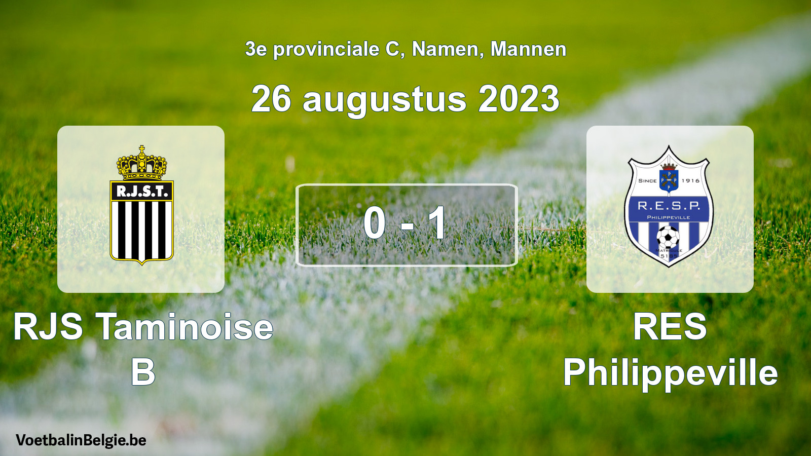 Gespeelde wedstrijd mannenvoetbal: RJS Taminoise B - RES Philippeville 0 - 1 (26 augustus 2023)