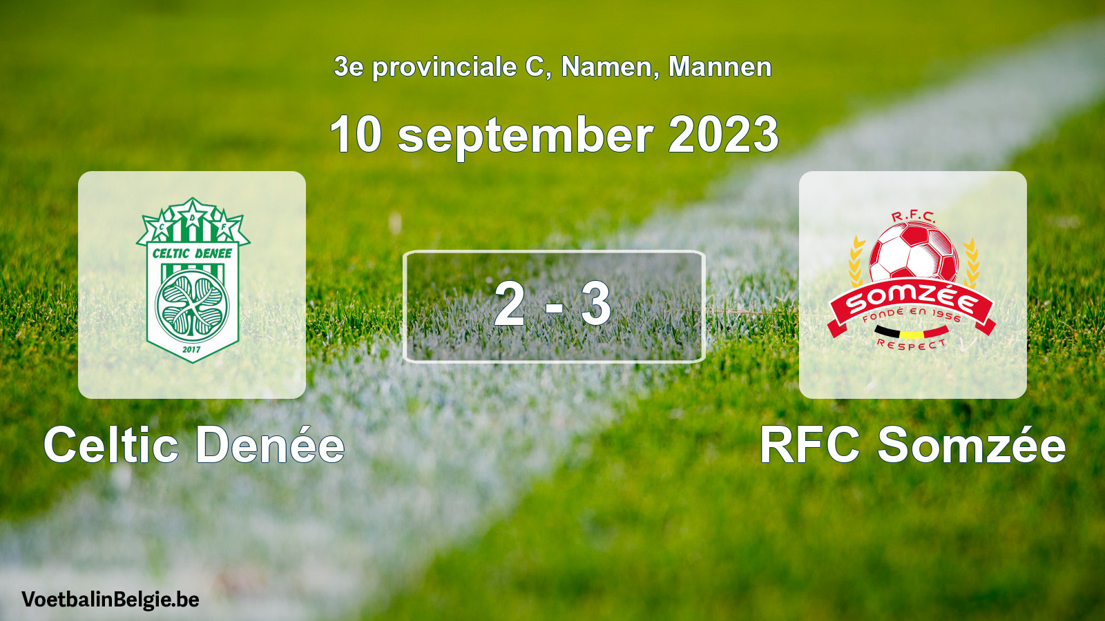 Gespeelde wedstrijd mannenvoetbal: Celtic Denée - RFC Somzée 2 - 3 (10 september 2023)