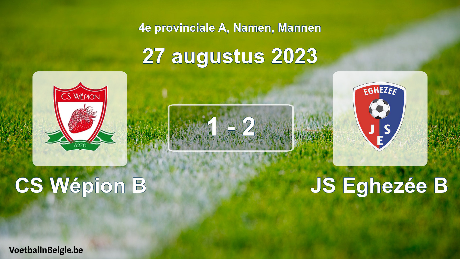 Gespeelde wedstrijd mannenvoetbal: CS Wépion B - JS Eghezée B 1 - 2 (27 augustus 2023)