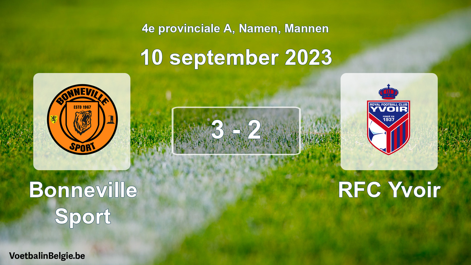Gespeelde wedstrijd mannenvoetbal: Bonneville Sport - RFC Yvoir 3 - 2 (10 september 2023)