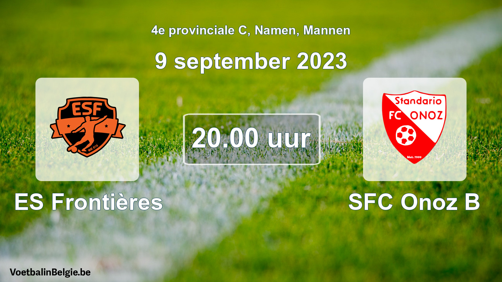 Match prévu football hommes: ES Frontières - SFC Onoz B (9 septembre 2023)