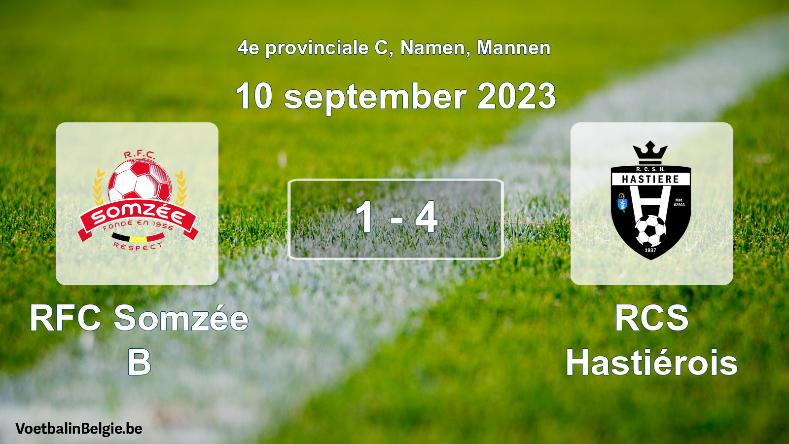 Gespeelde wedstrijd mannenvoetbal: RFC Somzée B - RCS Hastiérois 1 - 4 (10 september 2023)