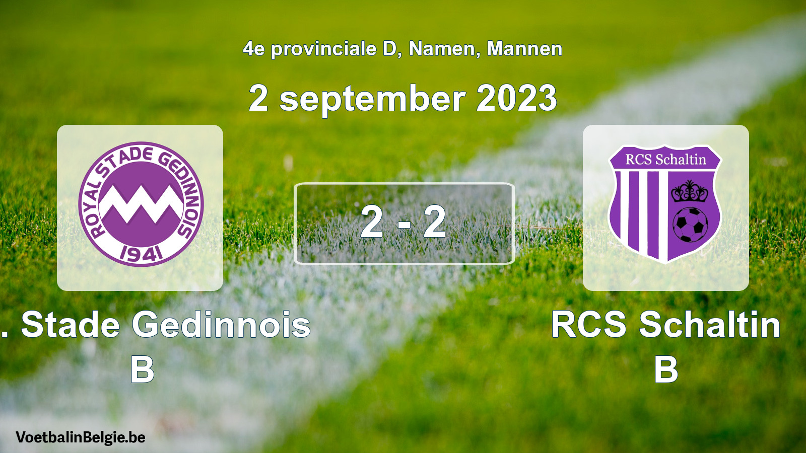 Gespeelde wedstrijd mannenvoetbal: R. Stade Gedinnois B - RCS Schaltin B 2 - 2 (2 september 2023)