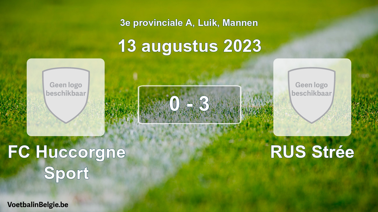 Gespeelde wedstrijd mannenvoetbal: FC Huccorgne Sport - RUS Strée 0 - 3 (13 augustus 2023)