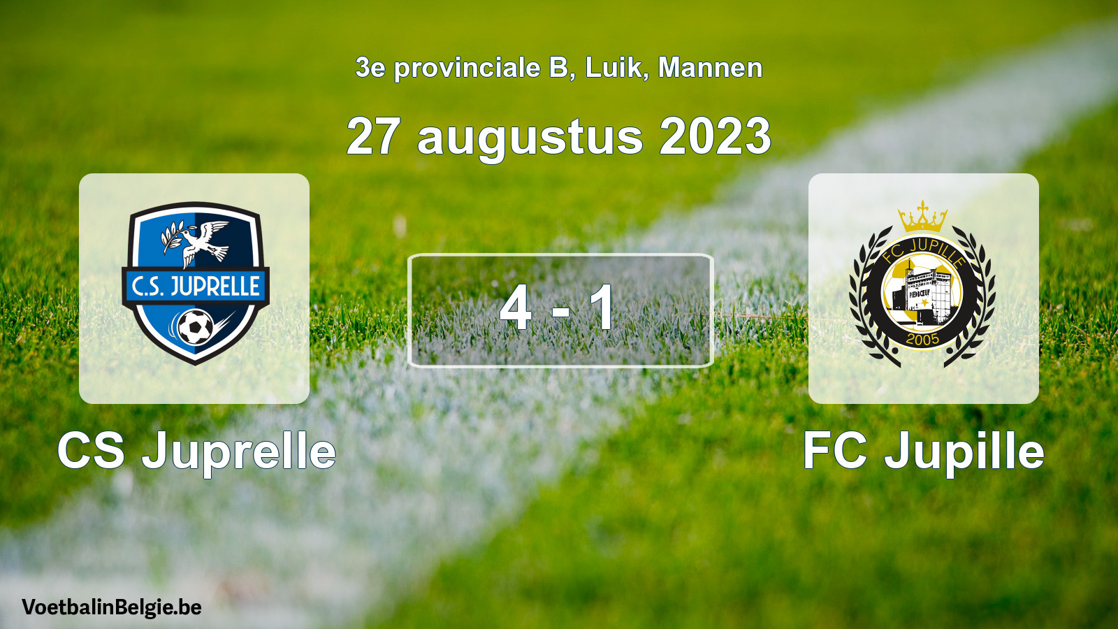 Match joué football hommes: CS Juprelle - FC Jupille 4 - 1 (27 août 2023)