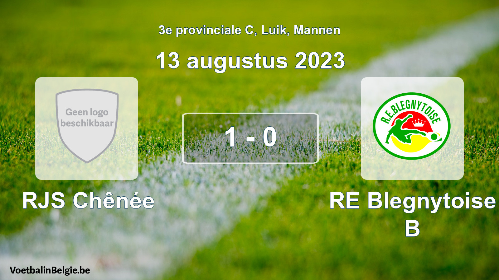 Gespeelde wedstrijd mannenvoetbal: RJS Chênée - RE Blegnytoise B 1 - 0 (13 augustus 2023)