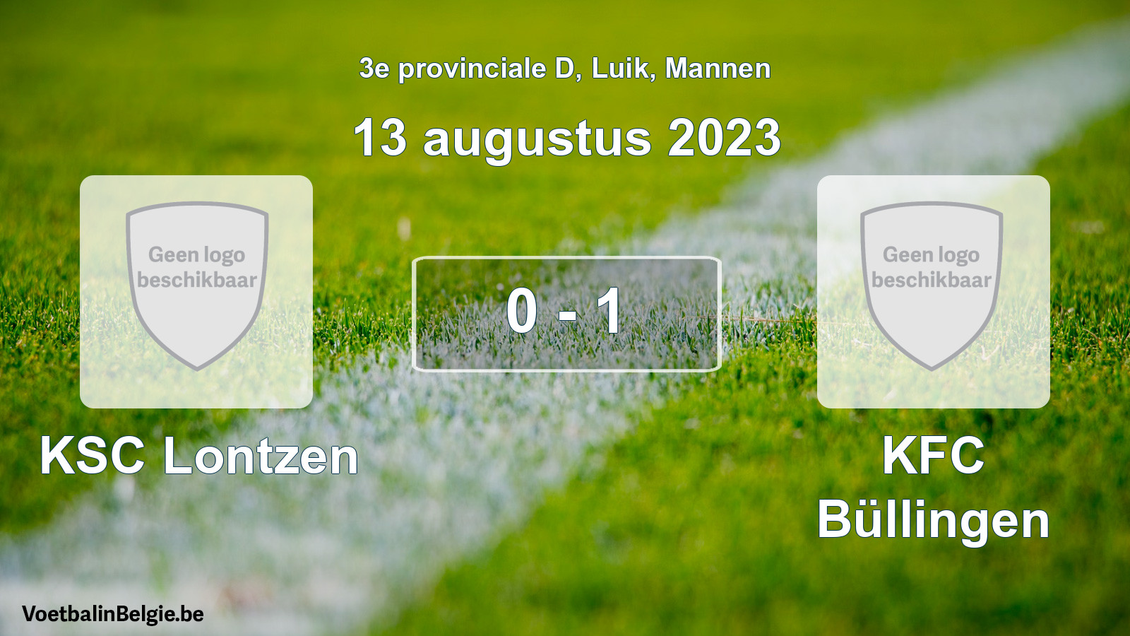 Gespeelde wedstrijd mannenvoetbal: KSC Lontzen - KFC Büllingen 0 - 1 (13 augustus 2023)