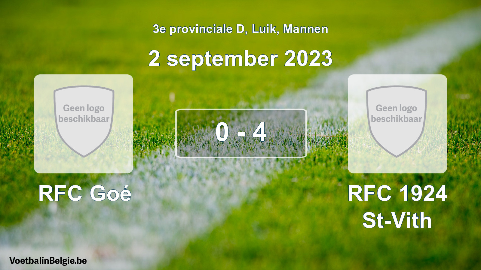Gespeelde wedstrijd mannenvoetbal: RFC Goé - RFC 1924 St-Vith 0 - 4 (2 september 2023)