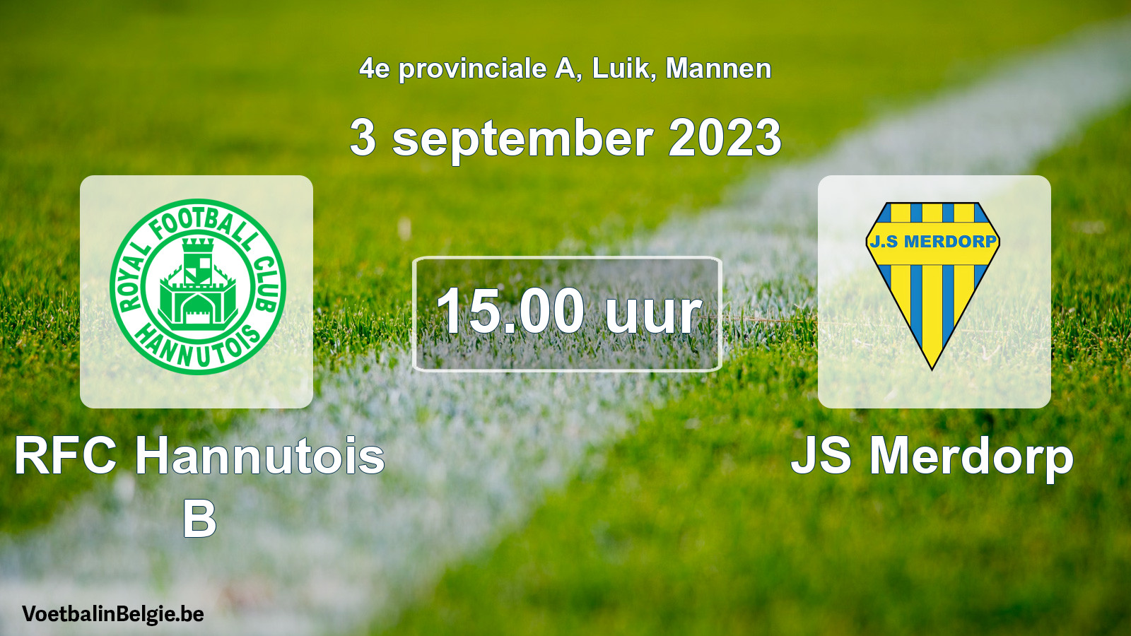 Geplantes Spiel männer-Fußball: RFC Hannutois B - JS Merdorp (3 September 2023)