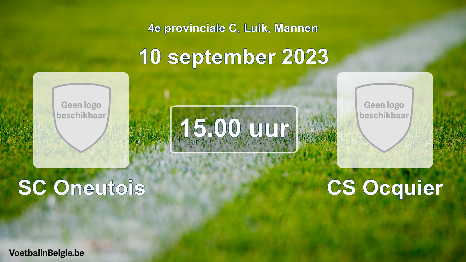 Geplande wedstrijd mannenvoetbal: SC Oneutois - CS Ocquier (10 september 2023)