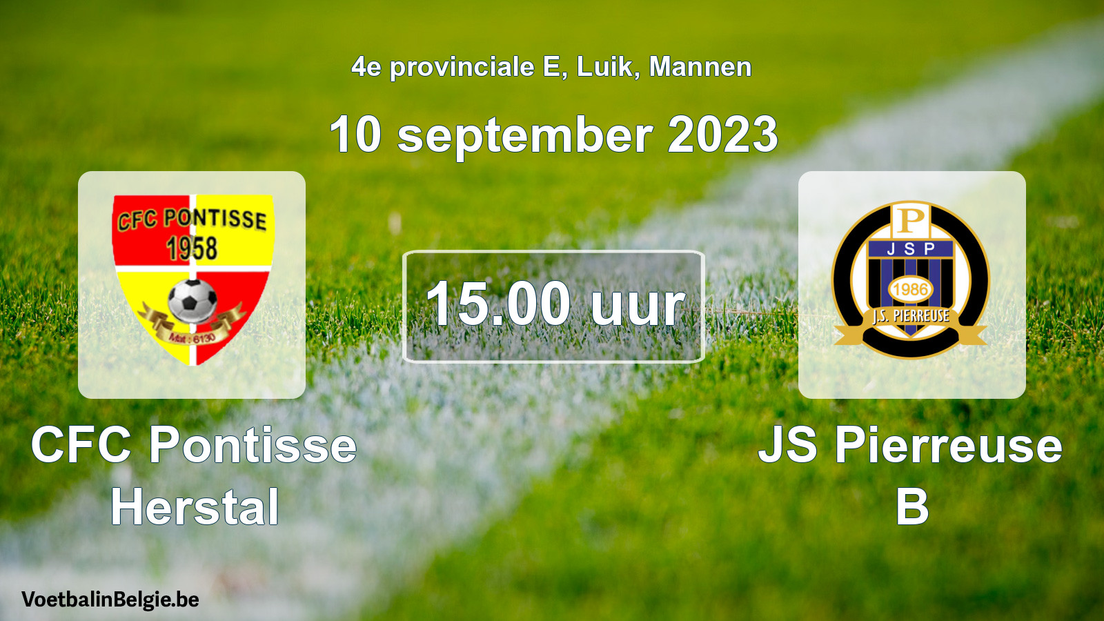 Geplantes Spiel männer-Fußball: CFC Pontisse Herstal - JS Pierreuse B (10 September 2023)