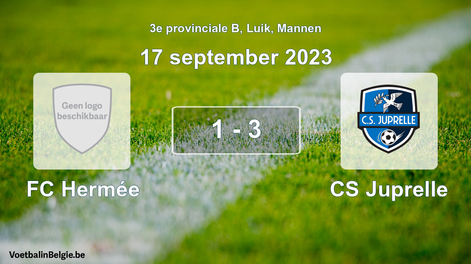 Gespeelde wedstrijd mannenvoetbal: FC Hermée - CS Juprelle 1 - 3 (17 september 2023)