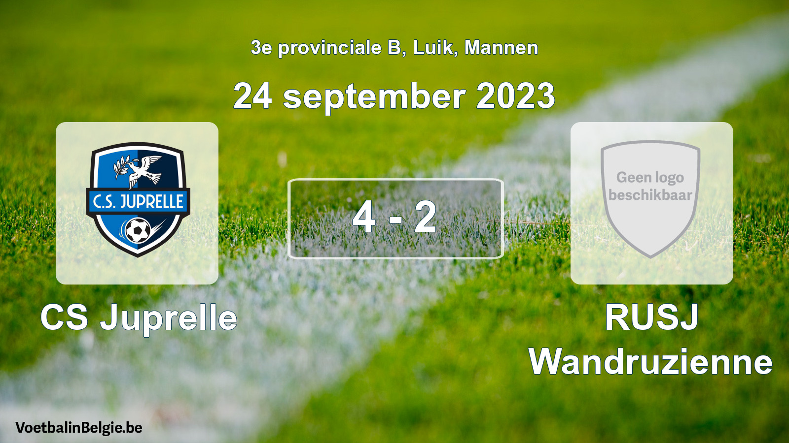 Gespeelde wedstrijd mannenvoetbal: CS Juprelle - RUSJ Wandruzienne 4 - 2 (24 september 2023)