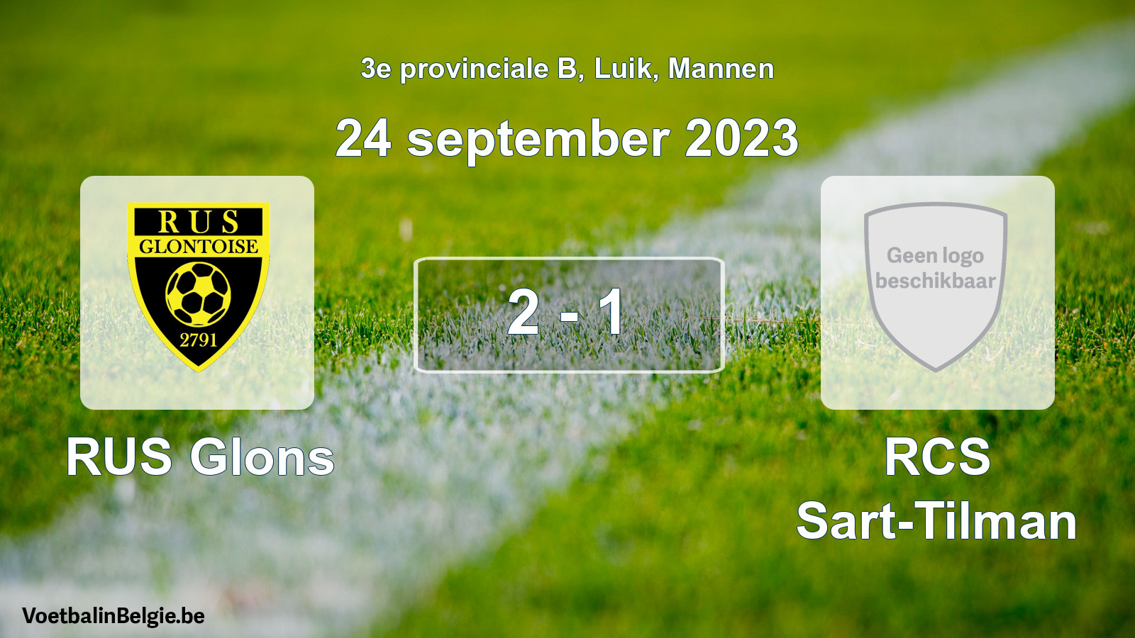 Gespeelde wedstrijd mannenvoetbal: RUS Glons - RCS Sart-Tilman 2 - 1 (24 september 2023)