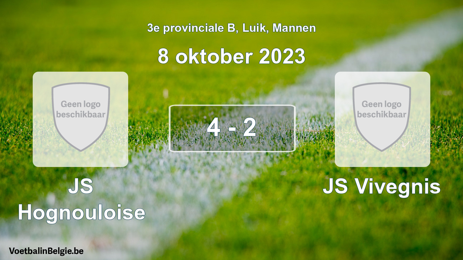 Gespeelde wedstrijd mannenvoetbal: JS Hognouloise - JS Vivegnis 4 - 2 (8 oktober 2023)