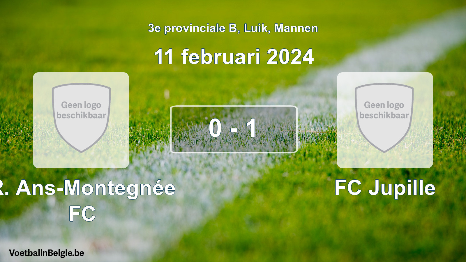 Gespeelde wedstrijd mannenvoetbal: R. Ans-Montegnée FC - FC Jupille 0 - 1 (11 februari 2024)