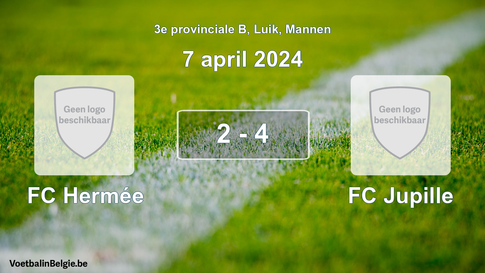 Gespeelde wedstrijd mannenvoetbal: FC Hermée - FC Jupille 2 - 4 (7 april 2024)