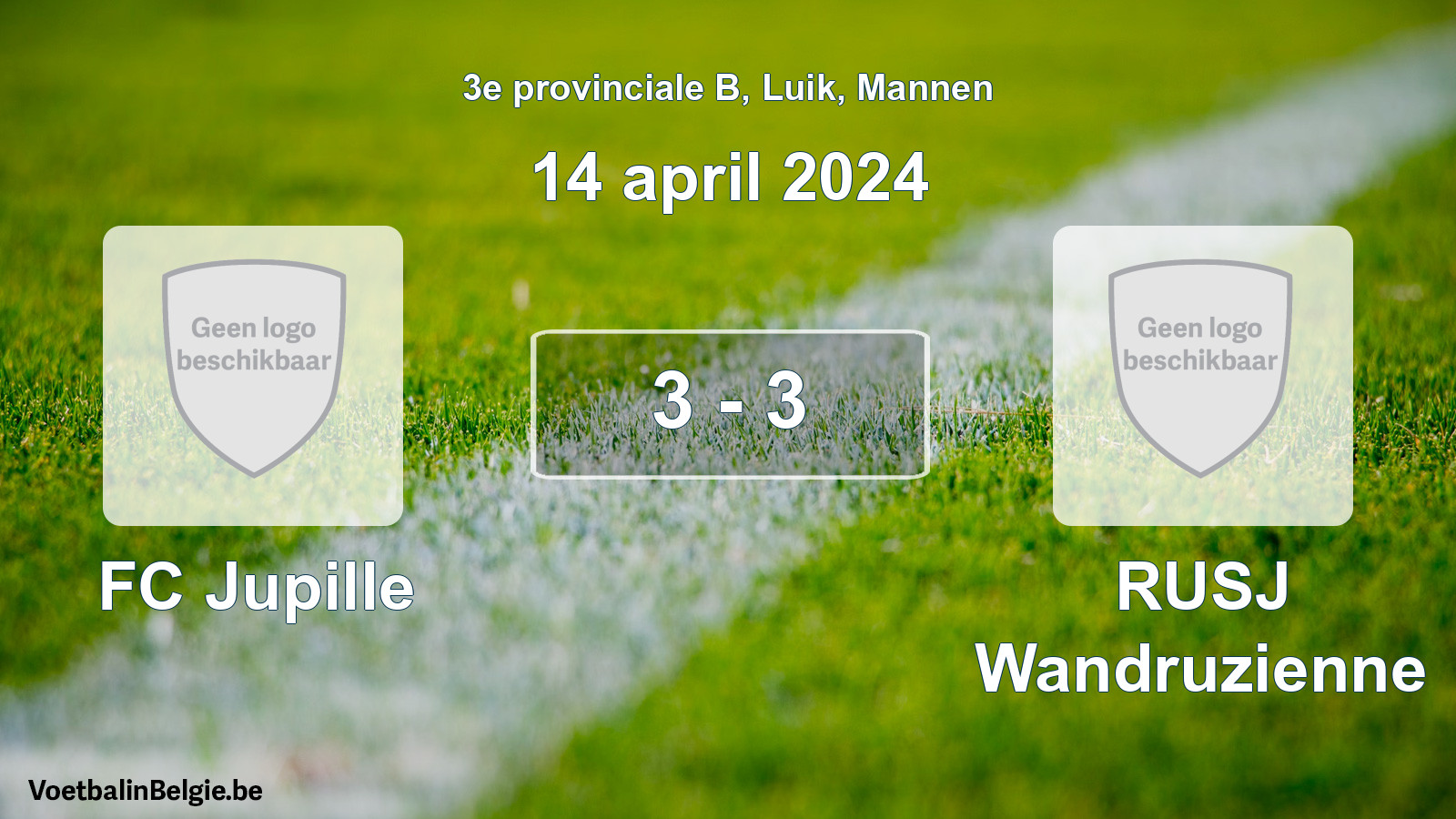 Gespeelde wedstrijd mannenvoetbal: FC Jupille - RUSJ Wandruzienne 3 - 3 (14 april 2024)