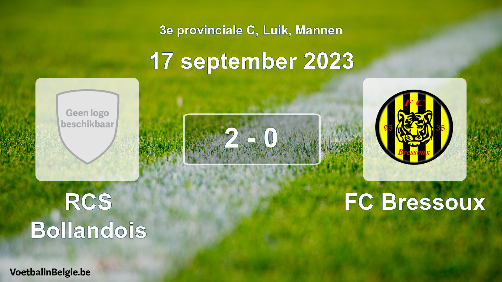 Gespeelde wedstrijd mannenvoetbal: RCS Bollandois - FC Bressoux 2 - 0 (17 september 2023)