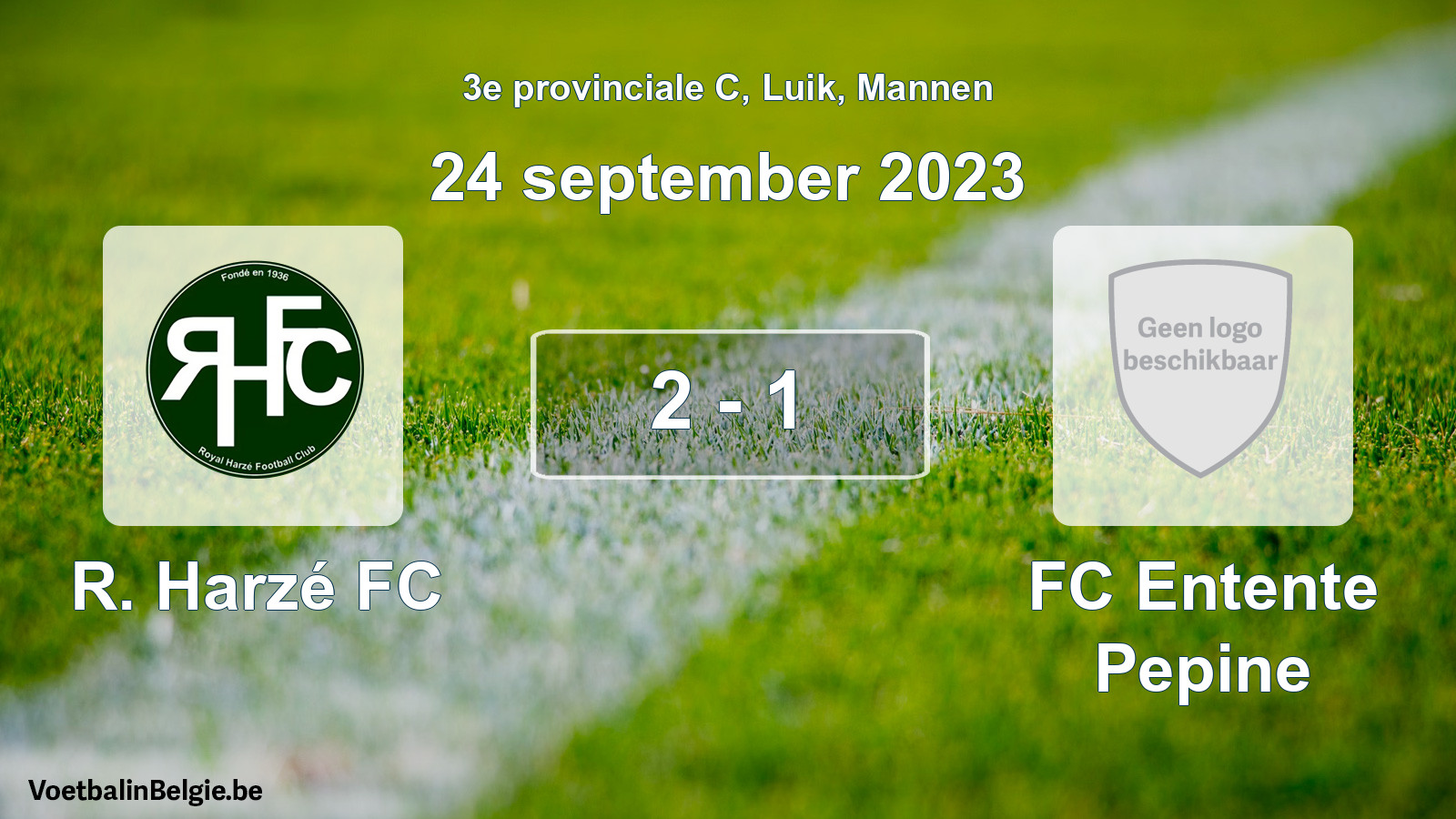 Gespeelde wedstrijd mannenvoetbal: R. Harzé FC - FC Entente Pepine 2 - 1 (24 september 2023)