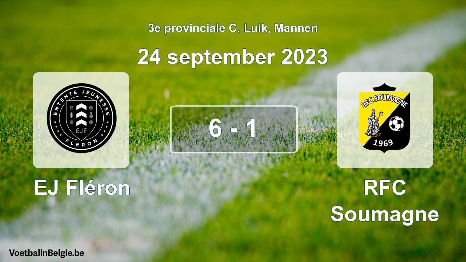Played match men football: EJ Fléron - RFC Soumagne 6 - 1 (24 September 2023)