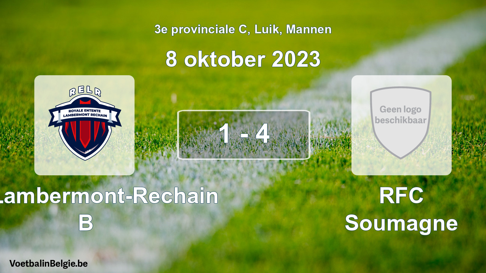 Gespeelde wedstrijd mannenvoetbal: RE Lambermont-Rechain B - RFC Soumagne 1 - 4 (8 oktober 2023)