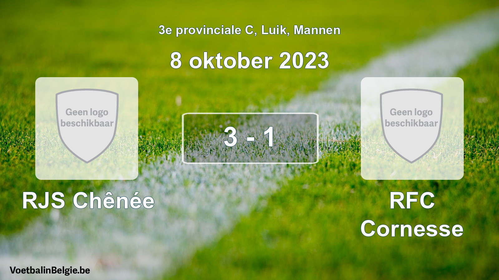 Gespeelde wedstrijd mannenvoetbal: RJS Chênée - RFC Cornesse 3 - 1 (8 oktober 2023)