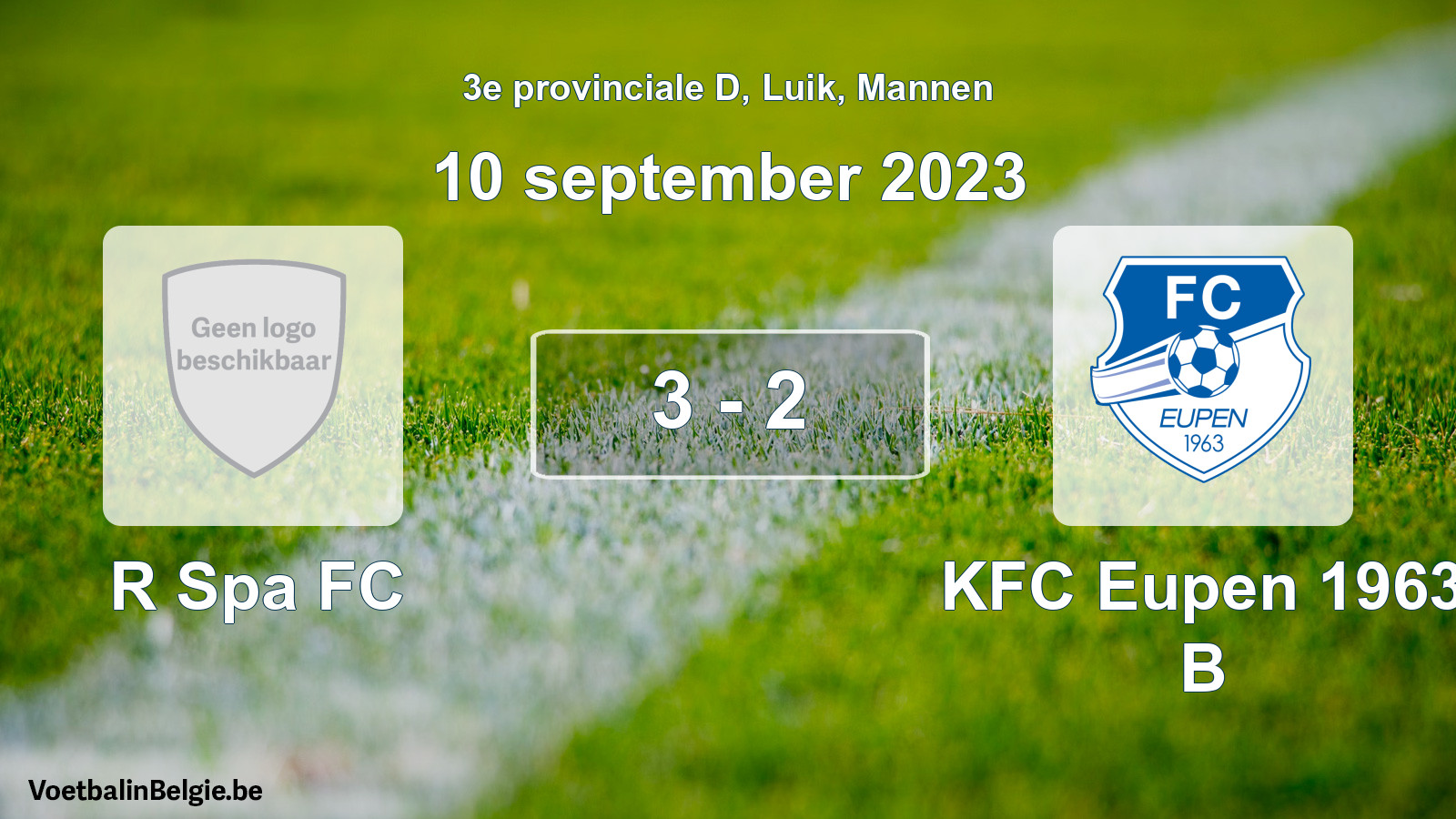 Gespeelde wedstrijd mannenvoetbal: R Spa FC - KFC Eupen 1963 B 3 - 2 (10 september 2023)