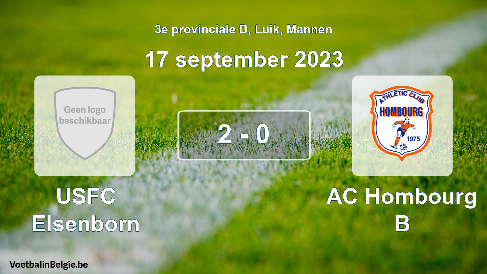 Gespeelde wedstrijd mannenvoetbal: USFC Elsenborn - AC Hombourg B 2 - 0 (17 september 2023)