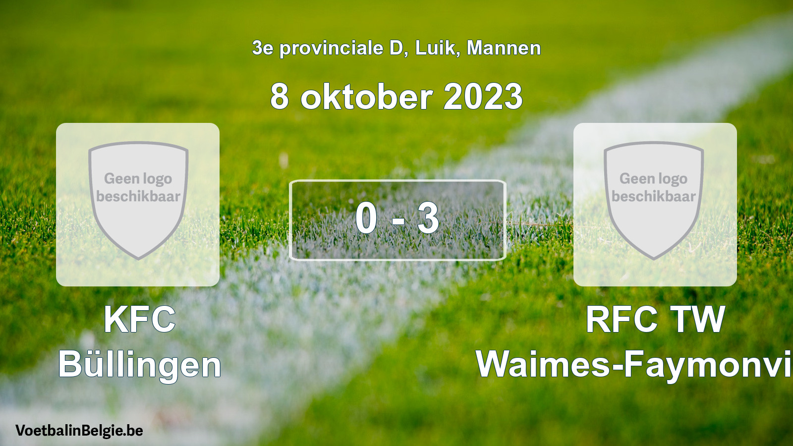 Gespeelde wedstrijd mannenvoetbal: KFC Büllingen - RFC TW Waimes-Faymonville 0 - 3 (8 oktober 2023)