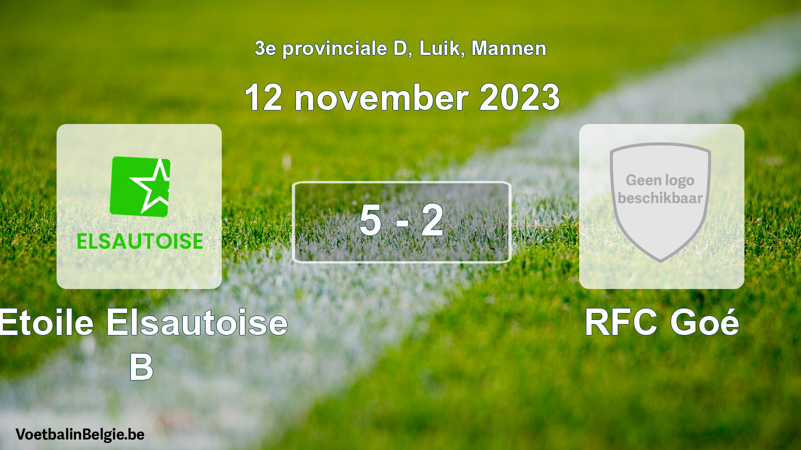 Gespeelde wedstrijd mannenvoetbal: Etoile Elsautoise B - RFC Goé 5 - 2 (12 november 2023)