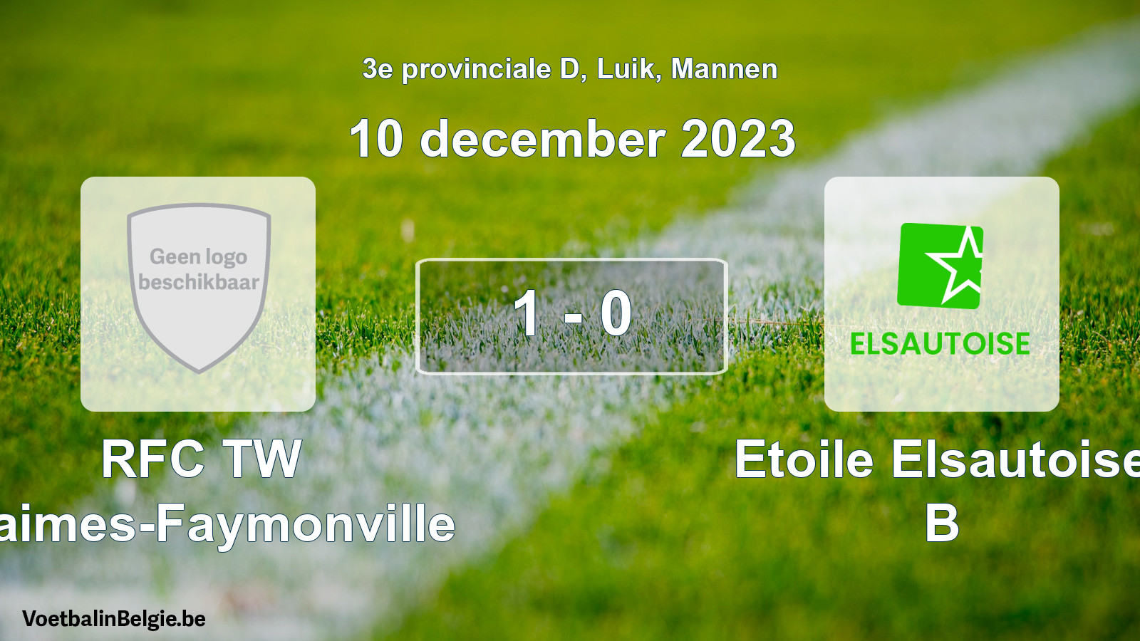 Gespeelde wedstrijd mannenvoetbal: RFC TW Waimes-Faymonville - Etoile Elsautoise B 1 - 0 (10 december 2023)
