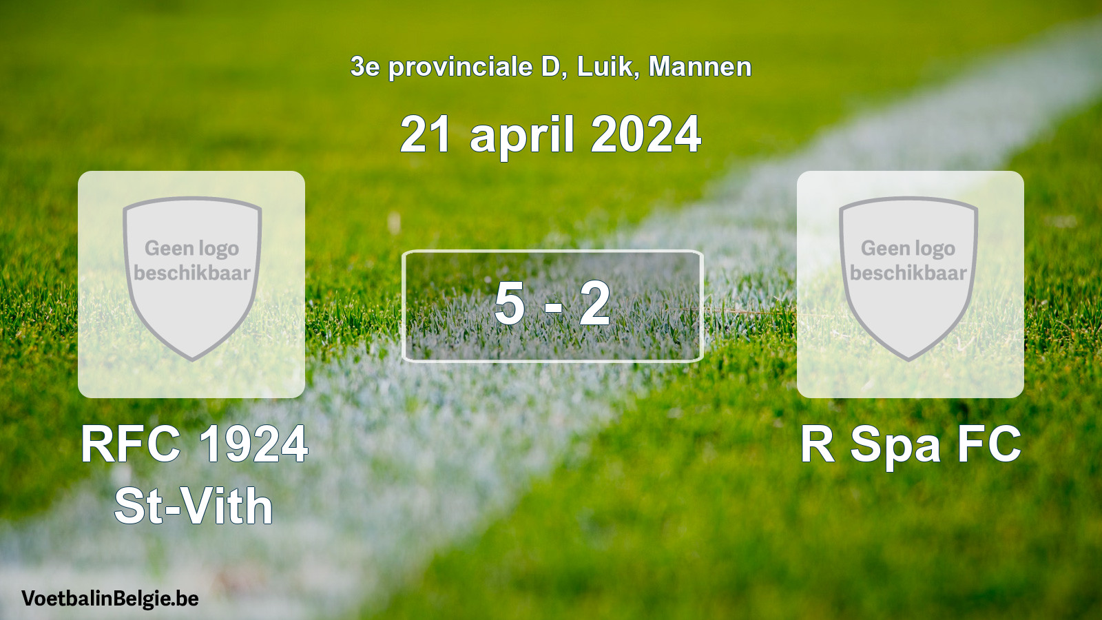 Gespeelde wedstrijd mannenvoetbal: RFC 1924 St-Vith - R Spa FC 5 - 2 (21 april 2024)