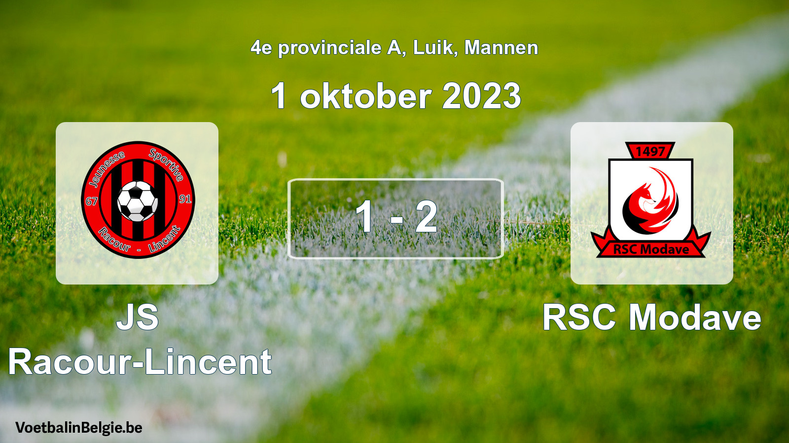Played match men football: JS Racour-Lincent - RSC Modave 1 - 2 (1 October 2023)