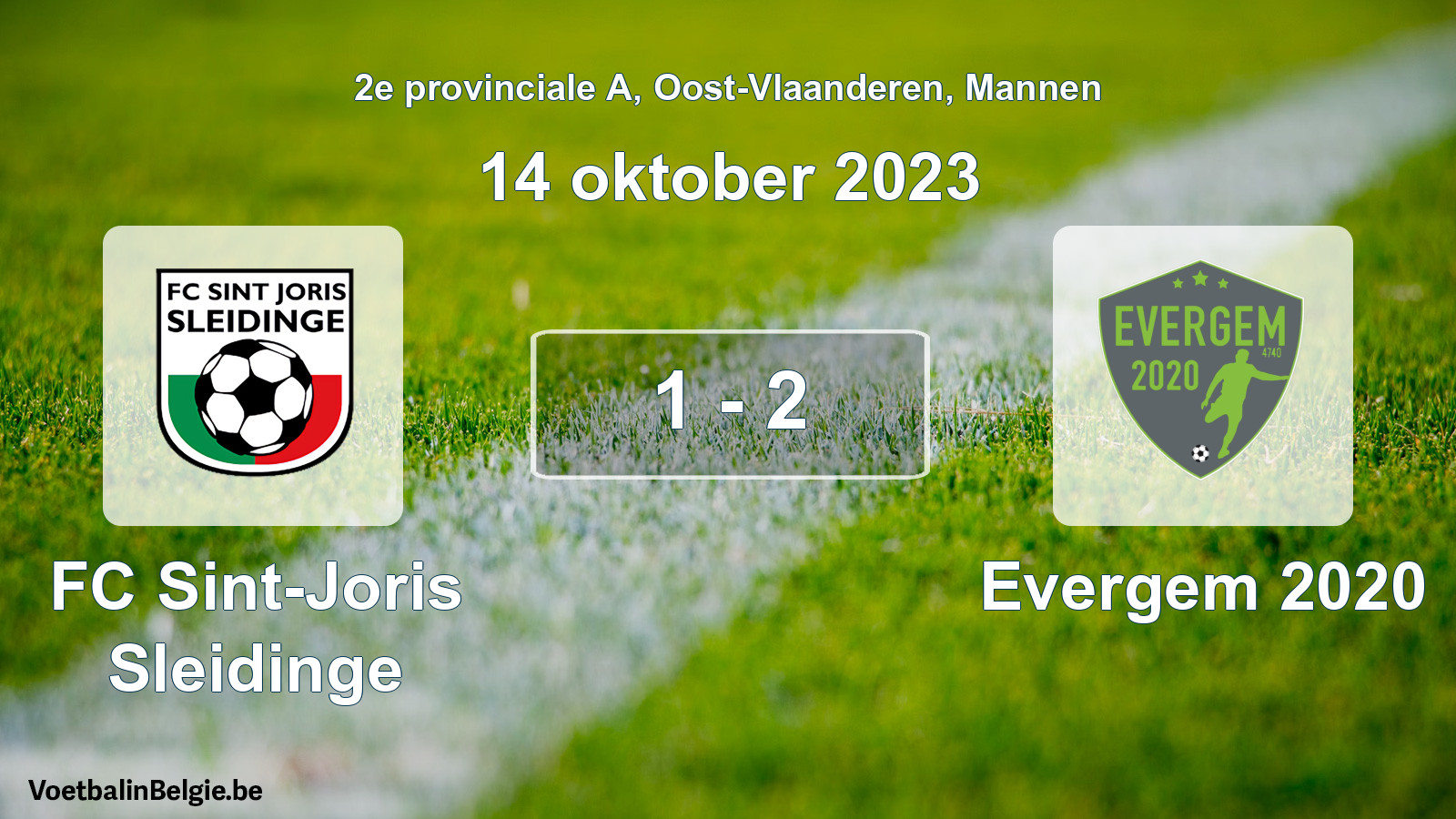 Gespeelde wedstrijd mannenvoetbal: FC Sint-Joris Sleidinge - Evergem 2020 1 - 2 (14 oktober 2023)